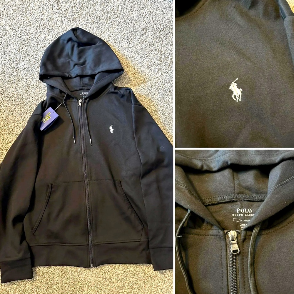 Polo Ralph Lauren Black Zip-Up Hoodie